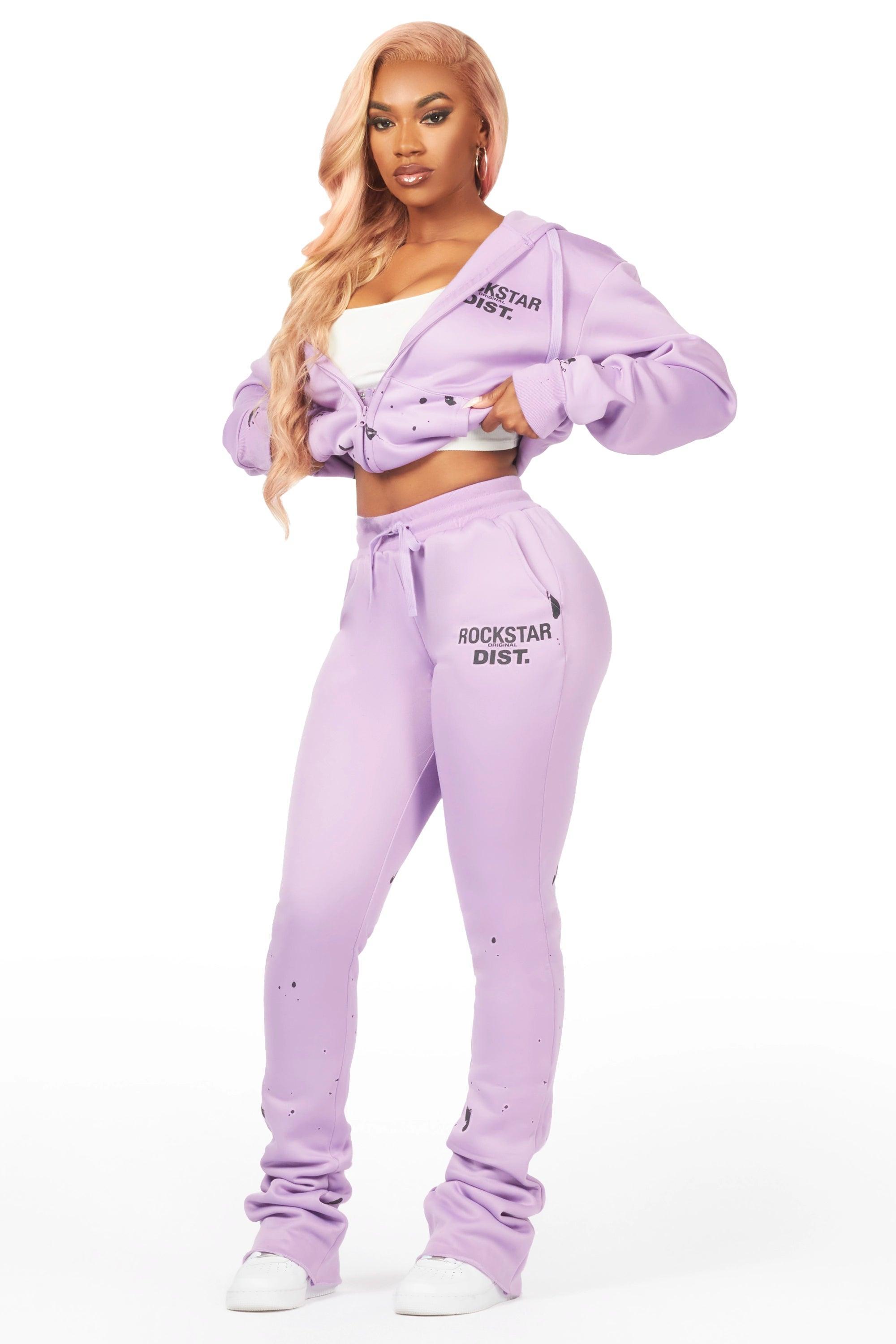 Halloway Lavender Zip Up Super Stacked Trackset Female Product Image