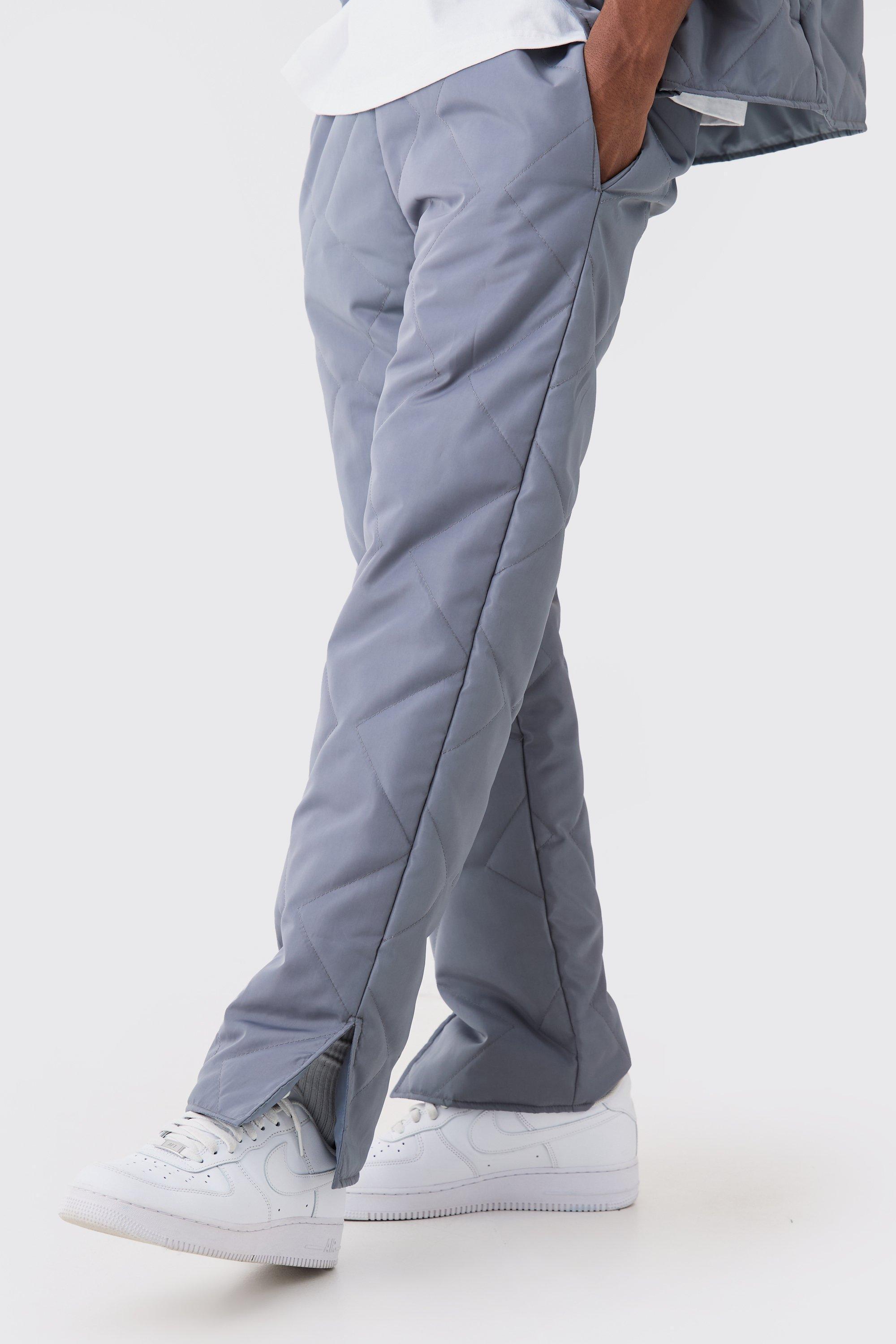 Straight Leg Quilted Trouser | boohooMAN USA Product Image