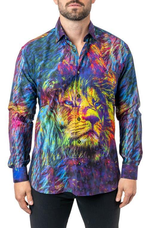 Mens Fibonacci Lion Trip Dress Shirt Product Image