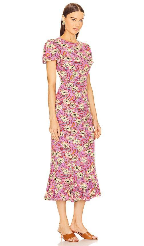 Womens Lulani Floral Ruffled Midi-Dress Product Image