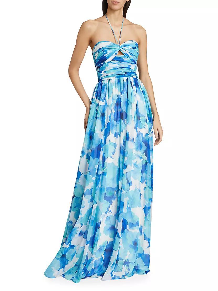 Emilia Floral Chiffon Halterneck Gown Product Image