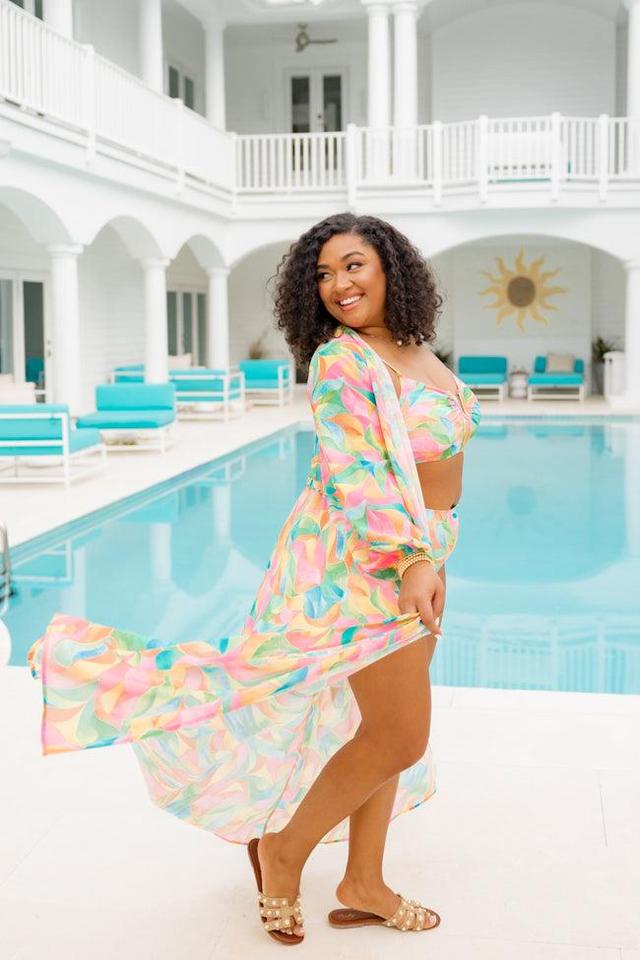 Eyes On Paradise in Kaleidoscope Dreams Belted Kimono Cover Up Product Image