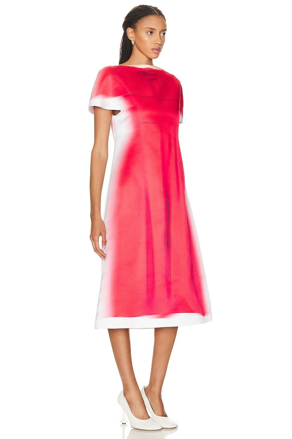 Loewe Blurred Print Dress in Red Product Image