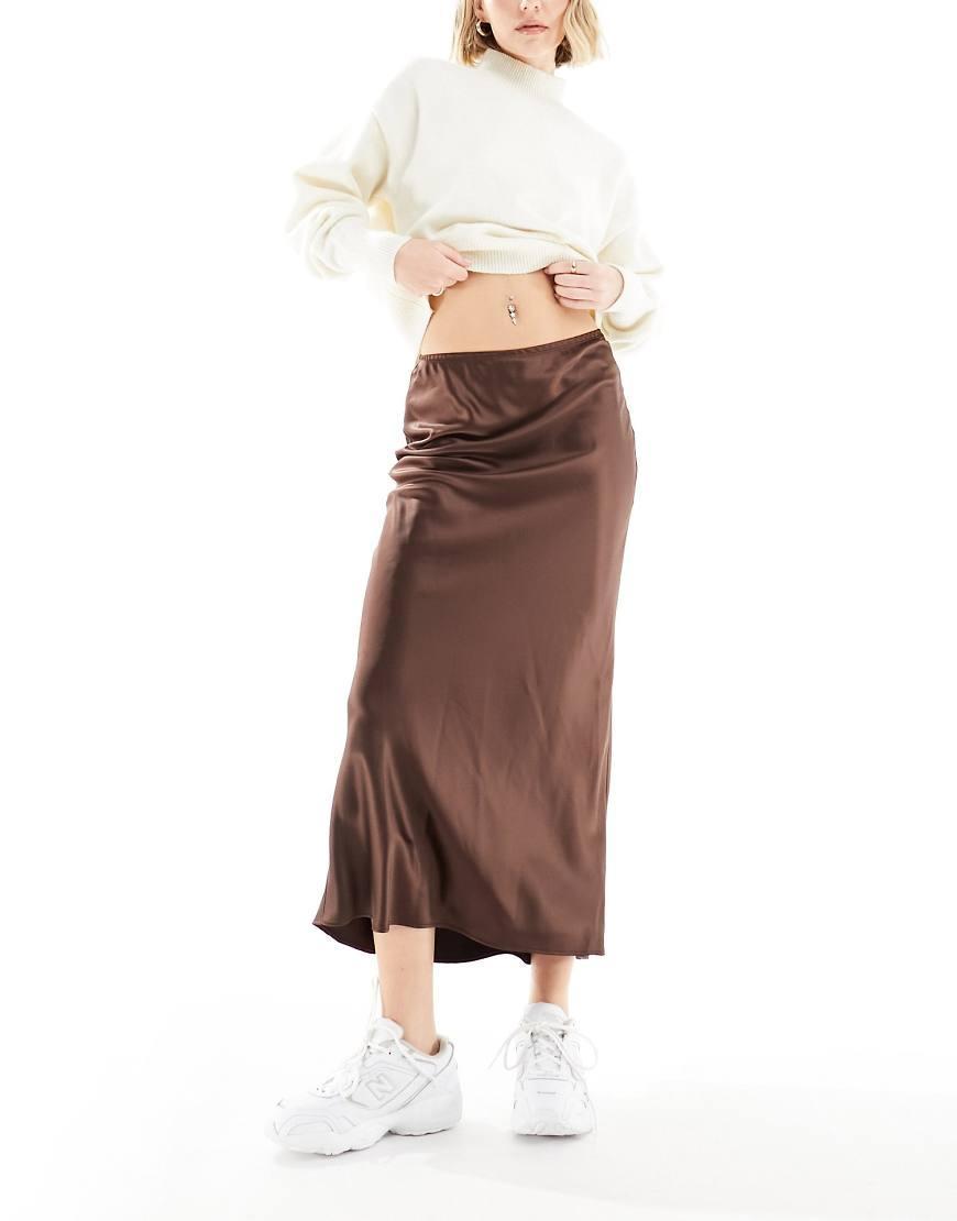 River Island satin bias slip skirt Product Image