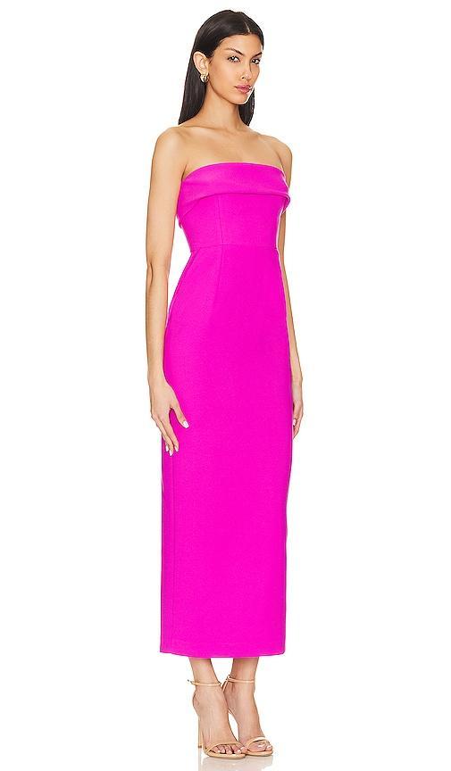 The New Arrivals by Ilkyaz Ozel Rhea Dress in Fuchsia. Product Image