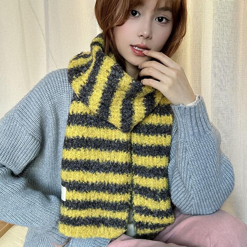 Striped Knit Scarf Product Image