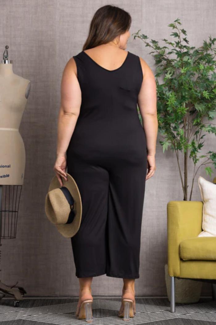 Sleeveless Wide Leg Plus Size Jumpsuit Product Image