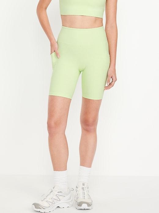 High-Waisted PowerSoft Biker Shorts -- 8-inch inseam Product Image