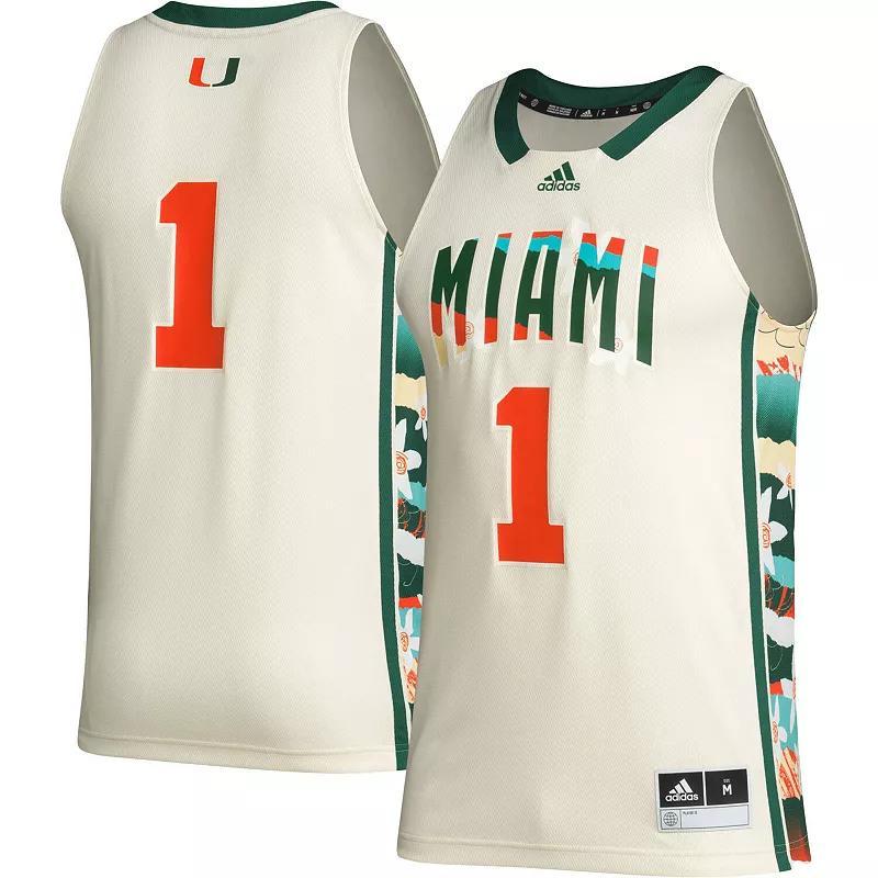 Mens adidas #1 Khaki Miami Hurricanes Honoring Black Excellence Basketball Jersey Product Image