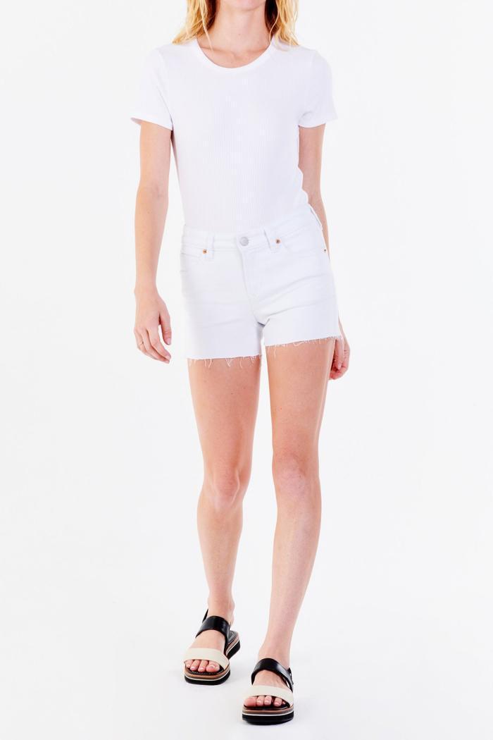 ava denim shorts white product image