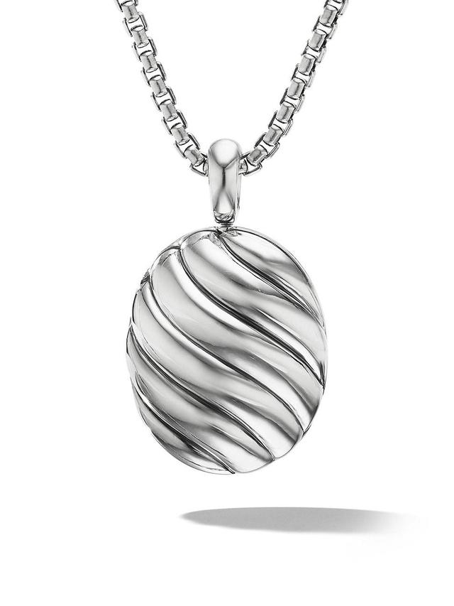 Womens Sculpted Sterling Silver Locket Product Image