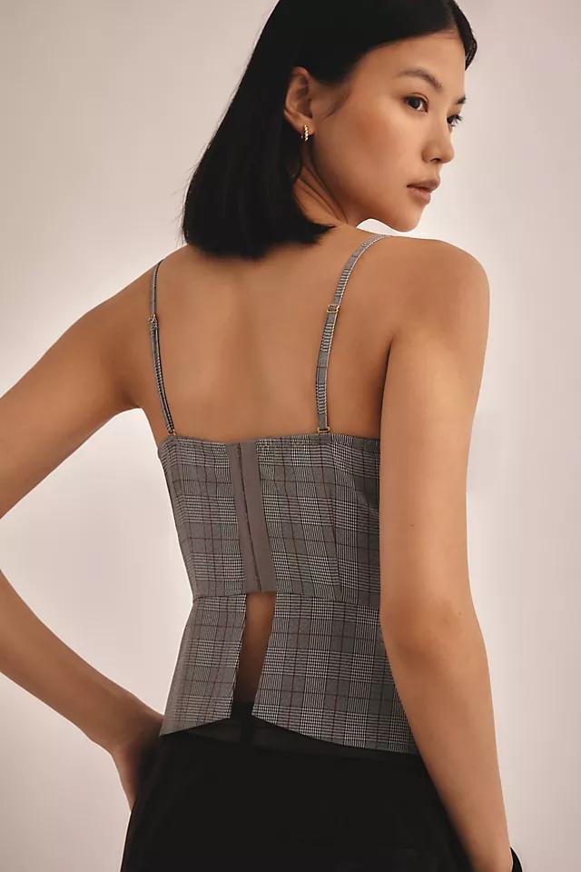 By Anthropologie Plaid Lace Corset Top Product Image