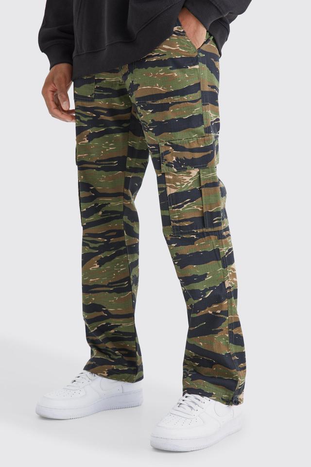 Straight Leg Camo Trouser | boohooMAN USA Product Image