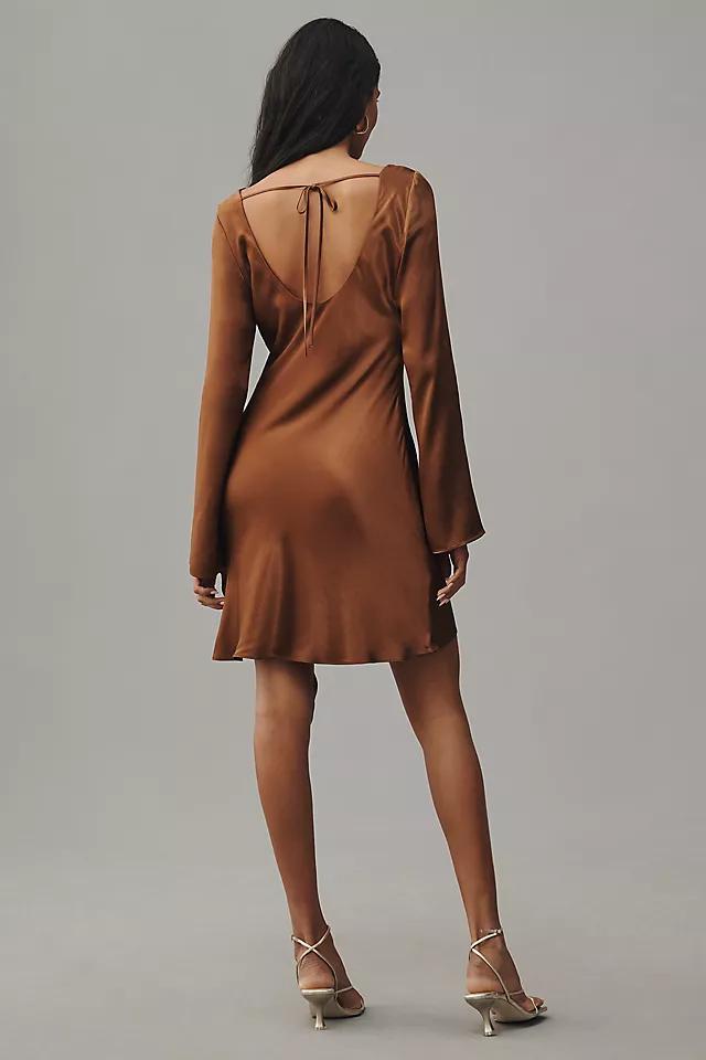 By Anthropologie Long-Sleeve Cowl-Neck Mini Dress Product Image