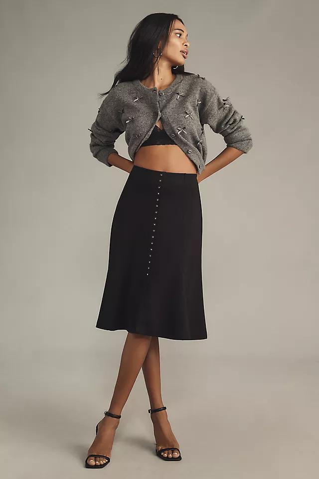 By Anthropologie Button-Front Knit Midi Skirt Product Image