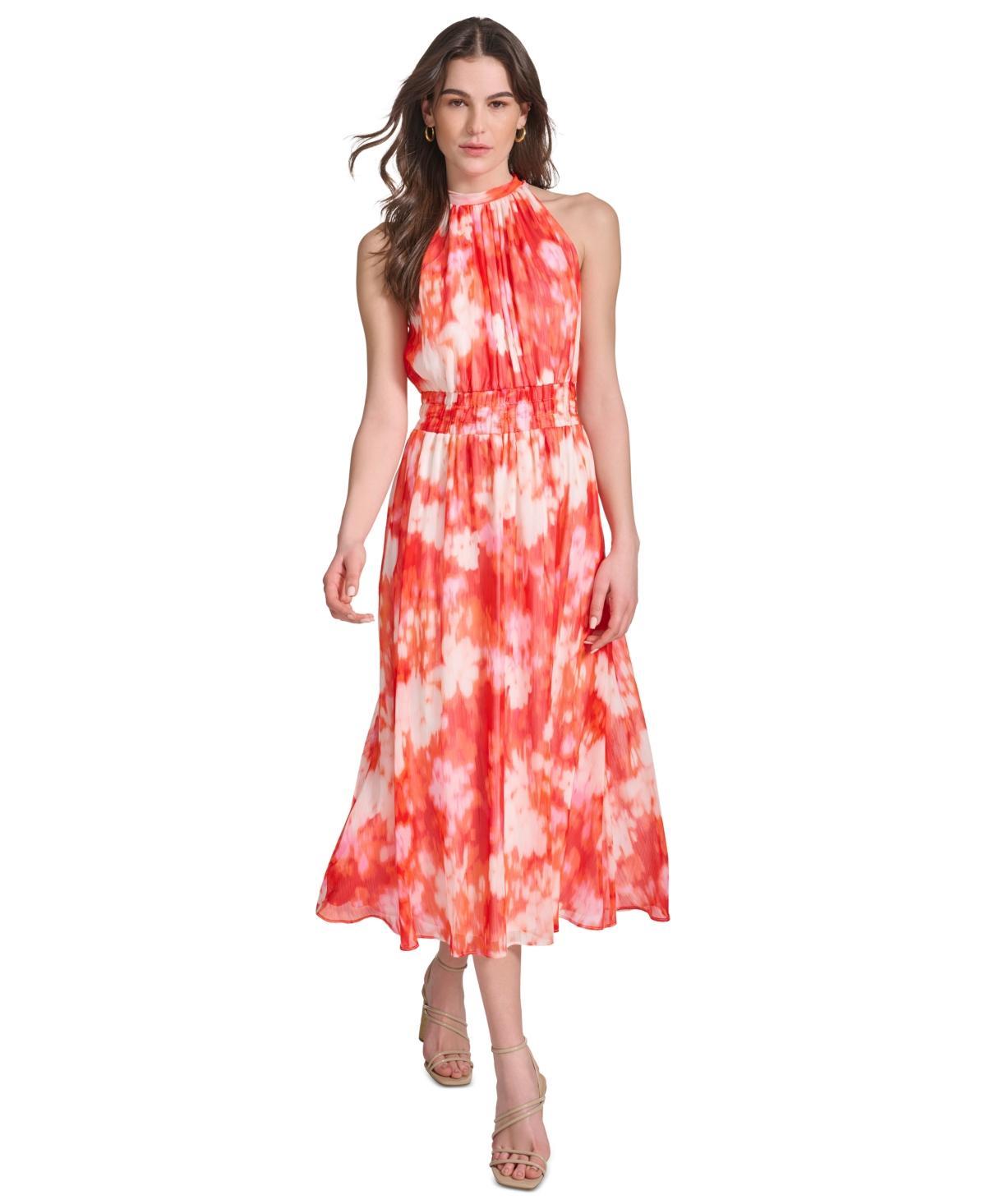 Women's Printed A-Line Halter Dress Product Image