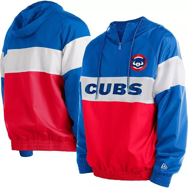 Mens New Era Red Chicago Cubs Raglan Quarter-Zip Hoodie Product Image