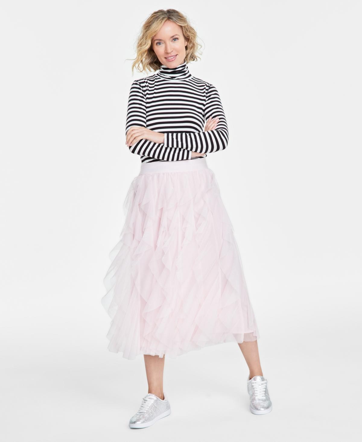 On 34th Womens Tiered Ruffle Tulle Midi Skirt, Created for Macys product image