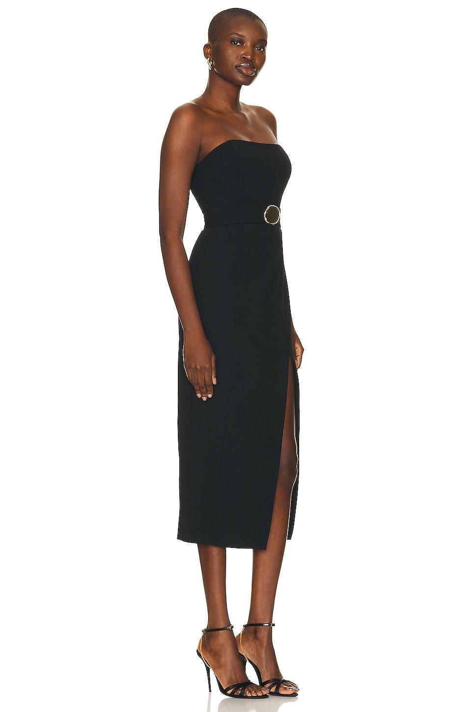 NICHOLAS Charlie Strapless Midi Dress Black. (also in ). Product Image