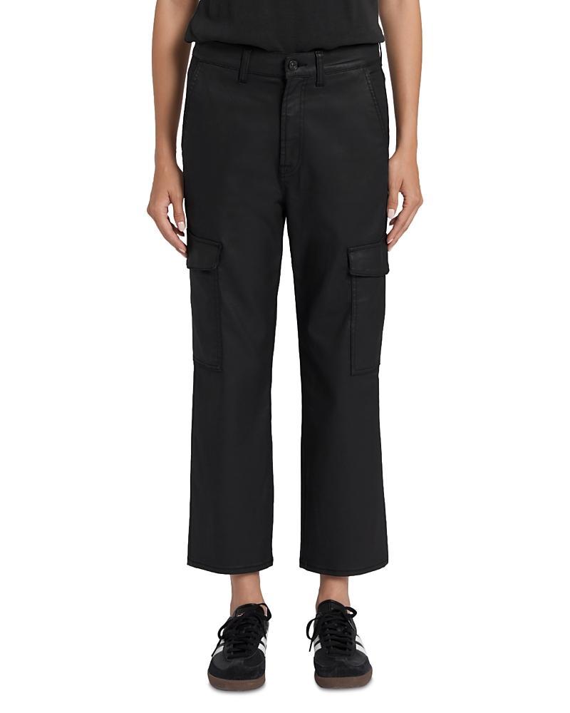 7 For All Mankind Logan Coated High Waist Ankle Straight Leg Cargo Pants Product Image