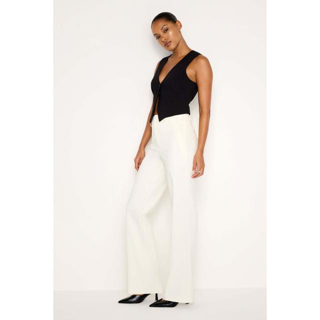 Womens Poplin Trousers | Ivory, Size 15 Plus | Good American by Khlo Kardashian Product Image