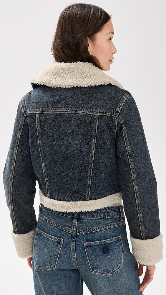 ABRAND Sherpa Quinn Nightlife Denim Jacket | Shopbop Product Image