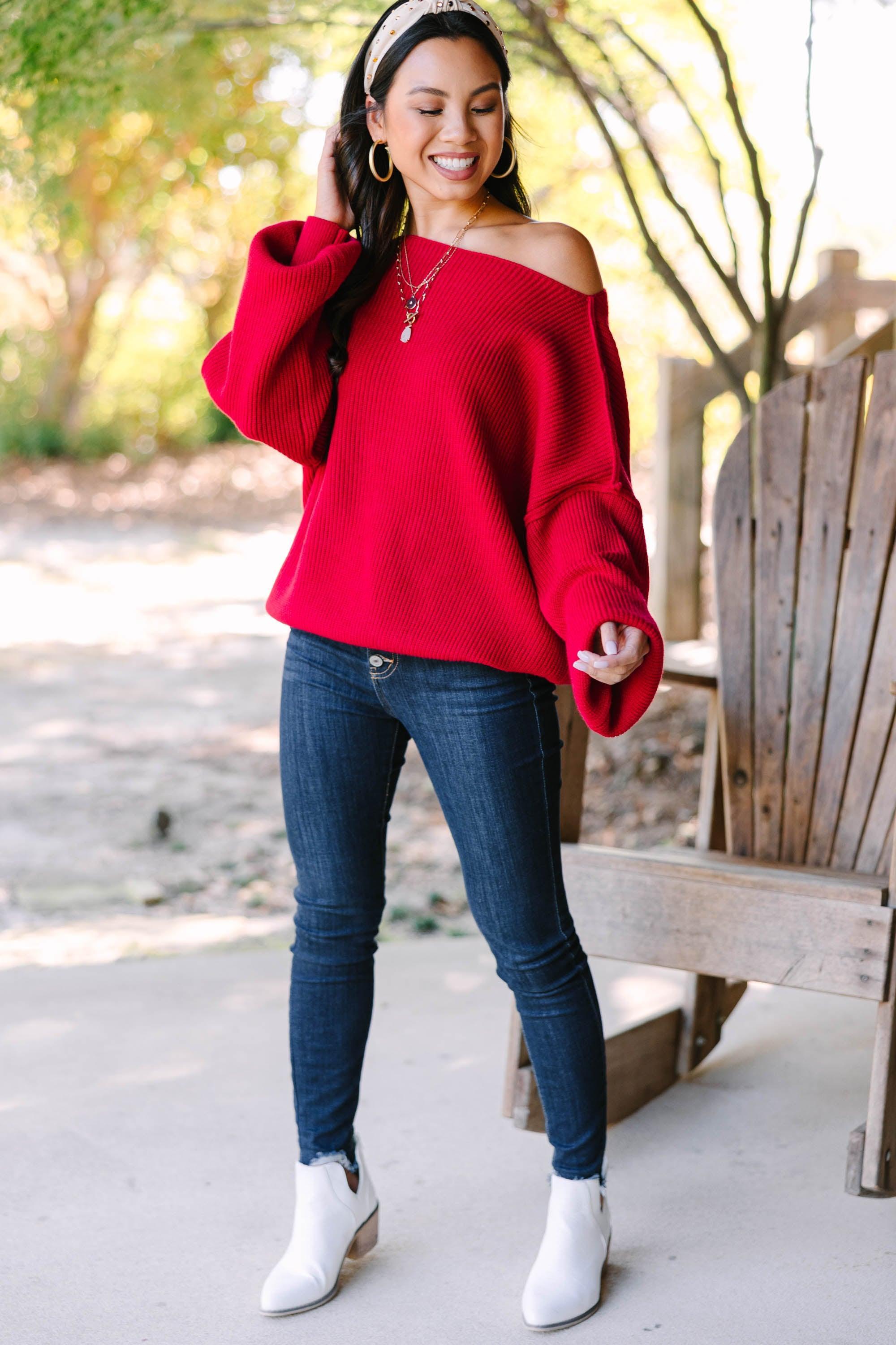 This Is All A Dream Red Sweater Female Product Image