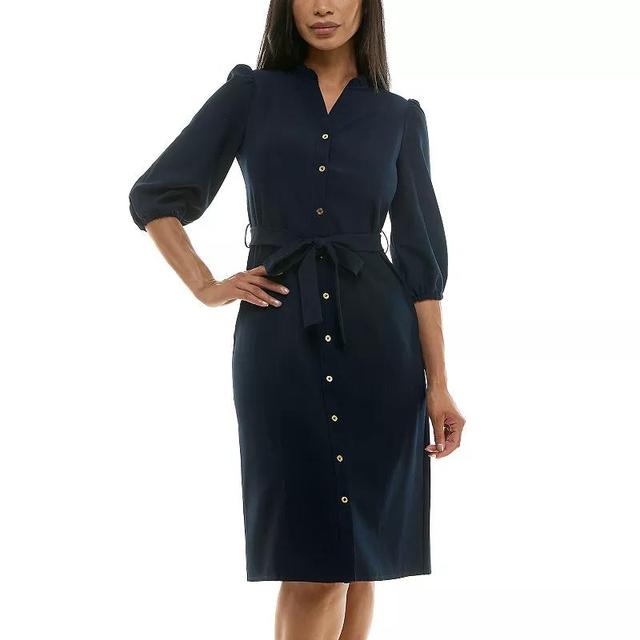 Womens Nanette Lepore Ruffle Collar Button-Front Shirtdress Blue Product Image