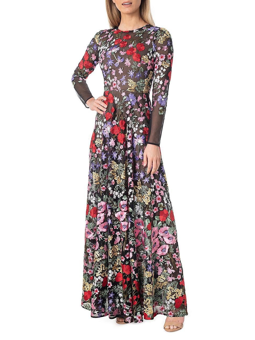 Womens Ava Embroidered Floral Gown Product Image