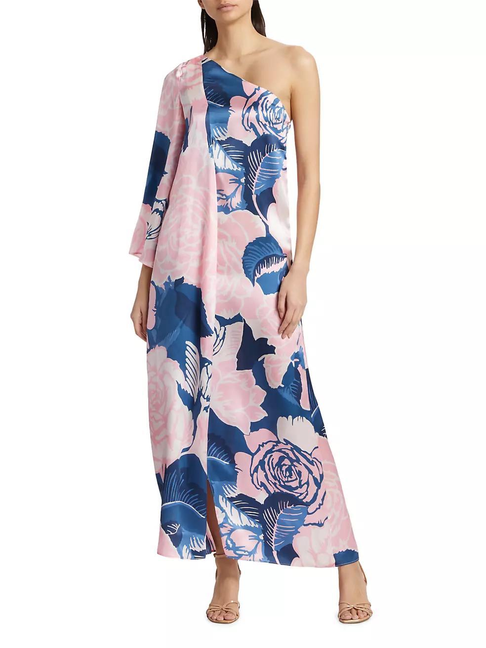 Greta Floral Silk Gown Product Image