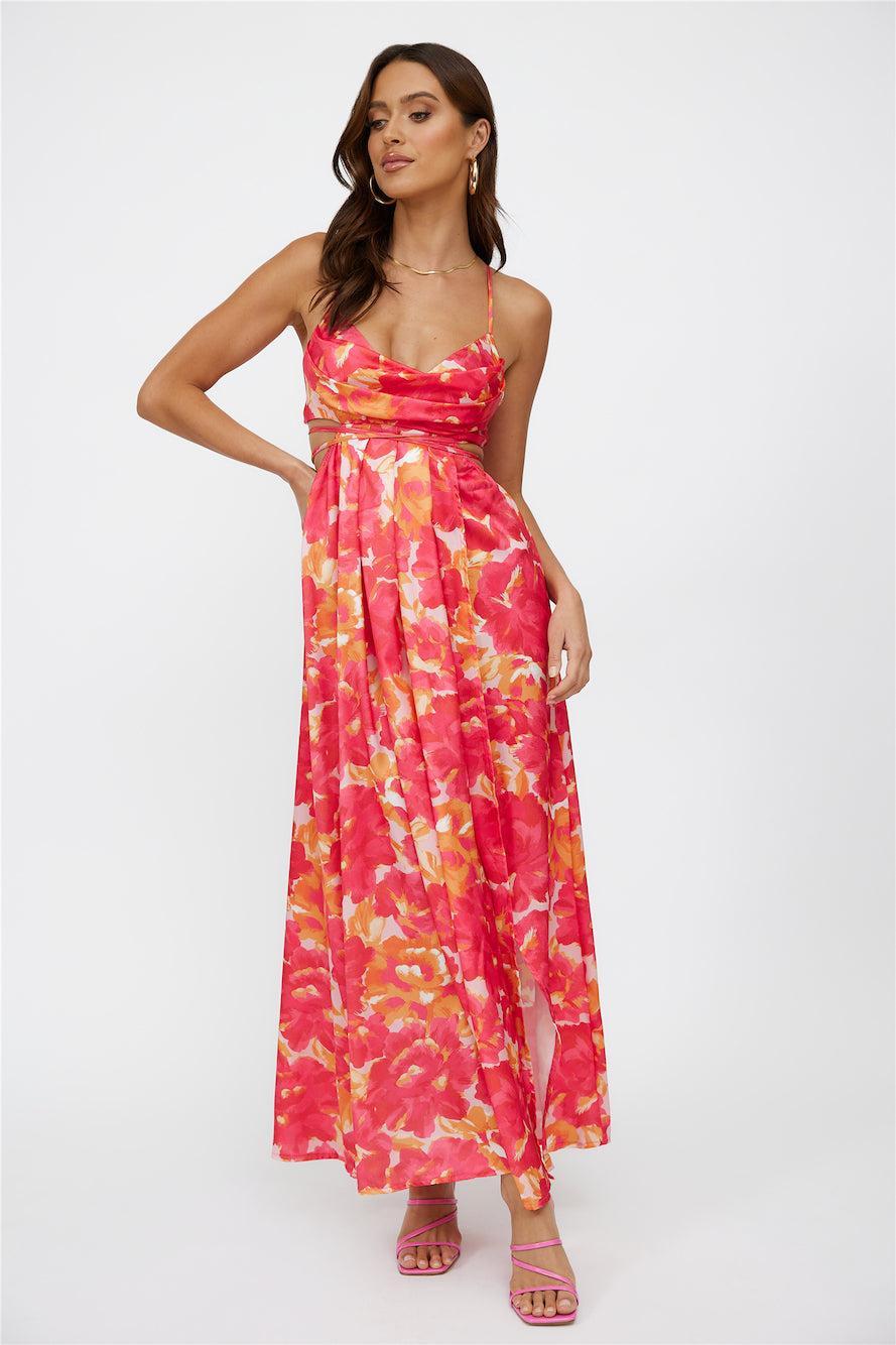 Blooming Season Midi Dress Red Product Image