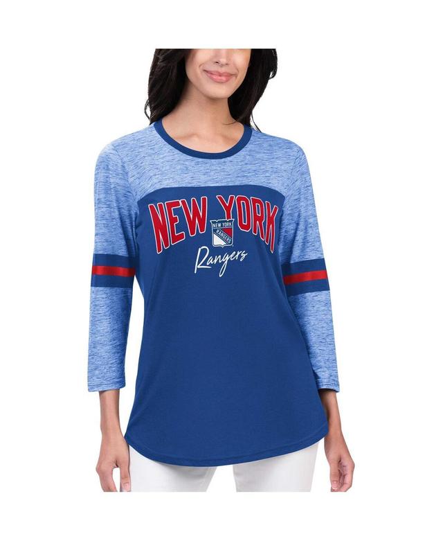 Womens G-iii 4Her by Carl Banks Blue New York Rangers Play The Game 3/4-Sleeve T-shirt Product Image