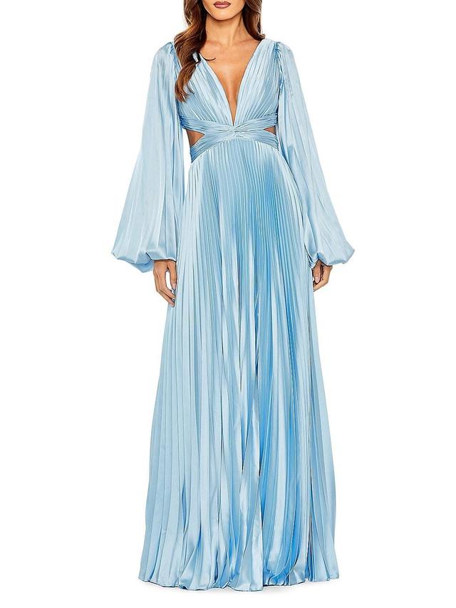 Womens Satin V-Neck Gown Product Image