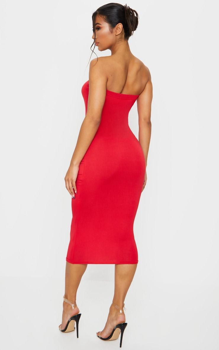 Basic Red Bandeau Midaxi Dress Product Image