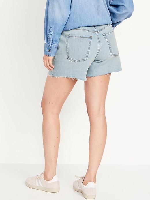 Mid-Rise Boyfriend Cut-Off Jean Shorts -- 5-inch inseam Product Image