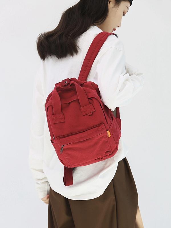 Simple Casual 5 Colors Canvas Backpack product image