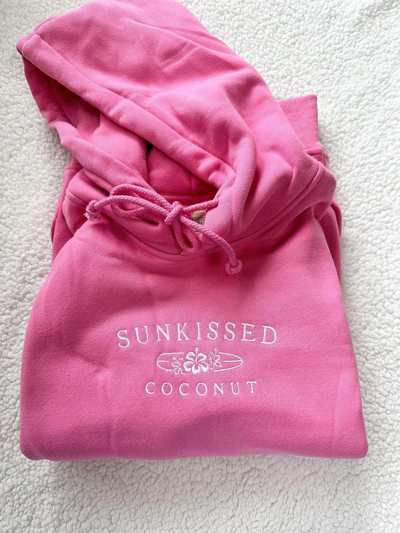 Olivia Taffy Pink Embroider Sunkissedcoconut Hoodie Product Image