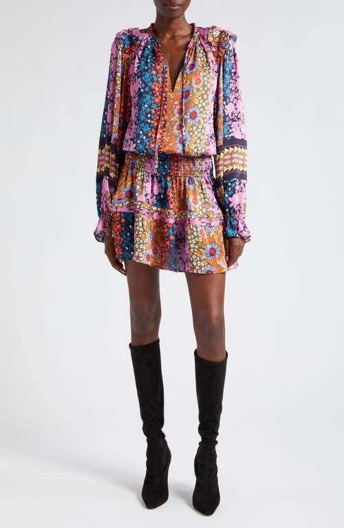 Ramy Brook Makenna Mixed Floral Long Sleeve Minidress Product Image