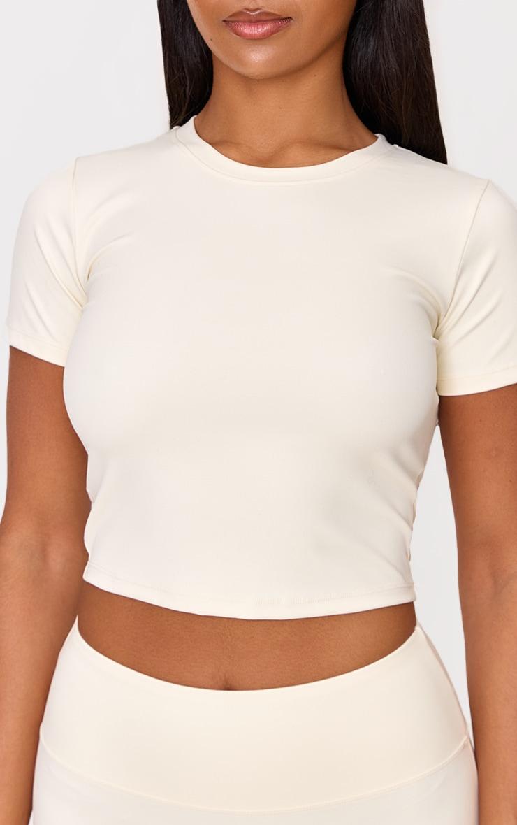 Bone Sculpt Short Sleeve Crop Gym Top Product Image