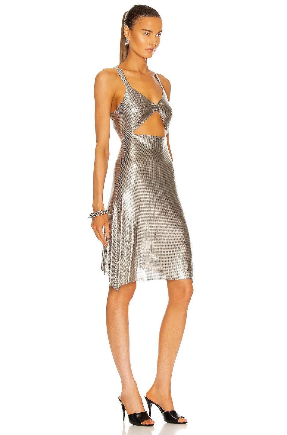 FANNIE SCHIAVONI Amira Dress Metallic Silver. (also in M). Product Image