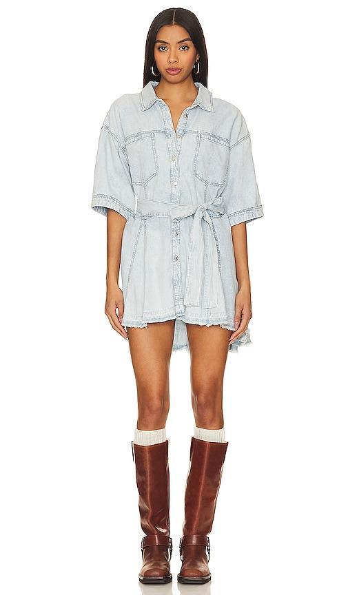 Free People Jenny Denim Tunic (Light Indigo Combo) Women's Clothing Product Image