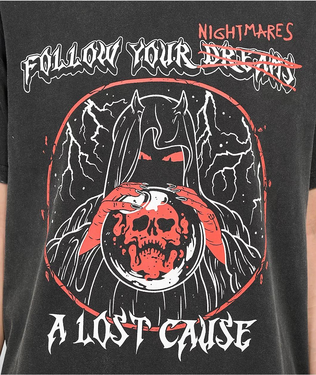 A Lost Cause Follow Your Nightmares Black Wash T-Shirt Product Image