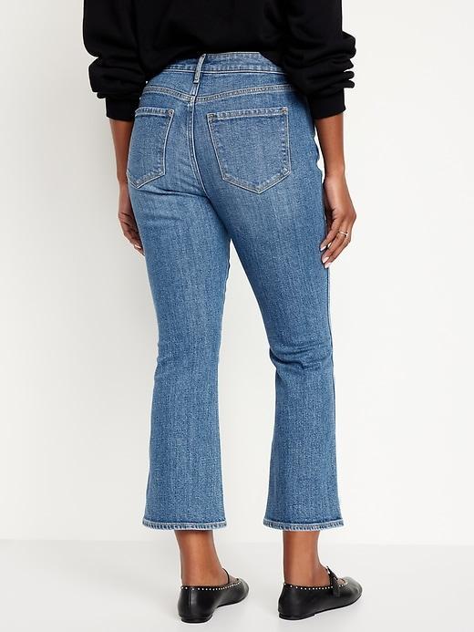 High-Waisted Vintage Crop Flare Jeans Product Image