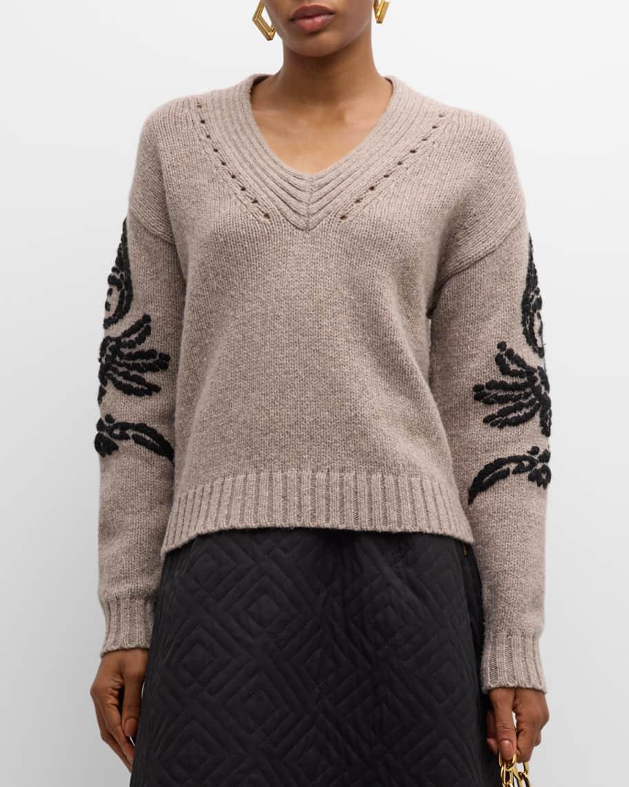 Pippa Knit Paisley-Embroidered Sweater Product Image