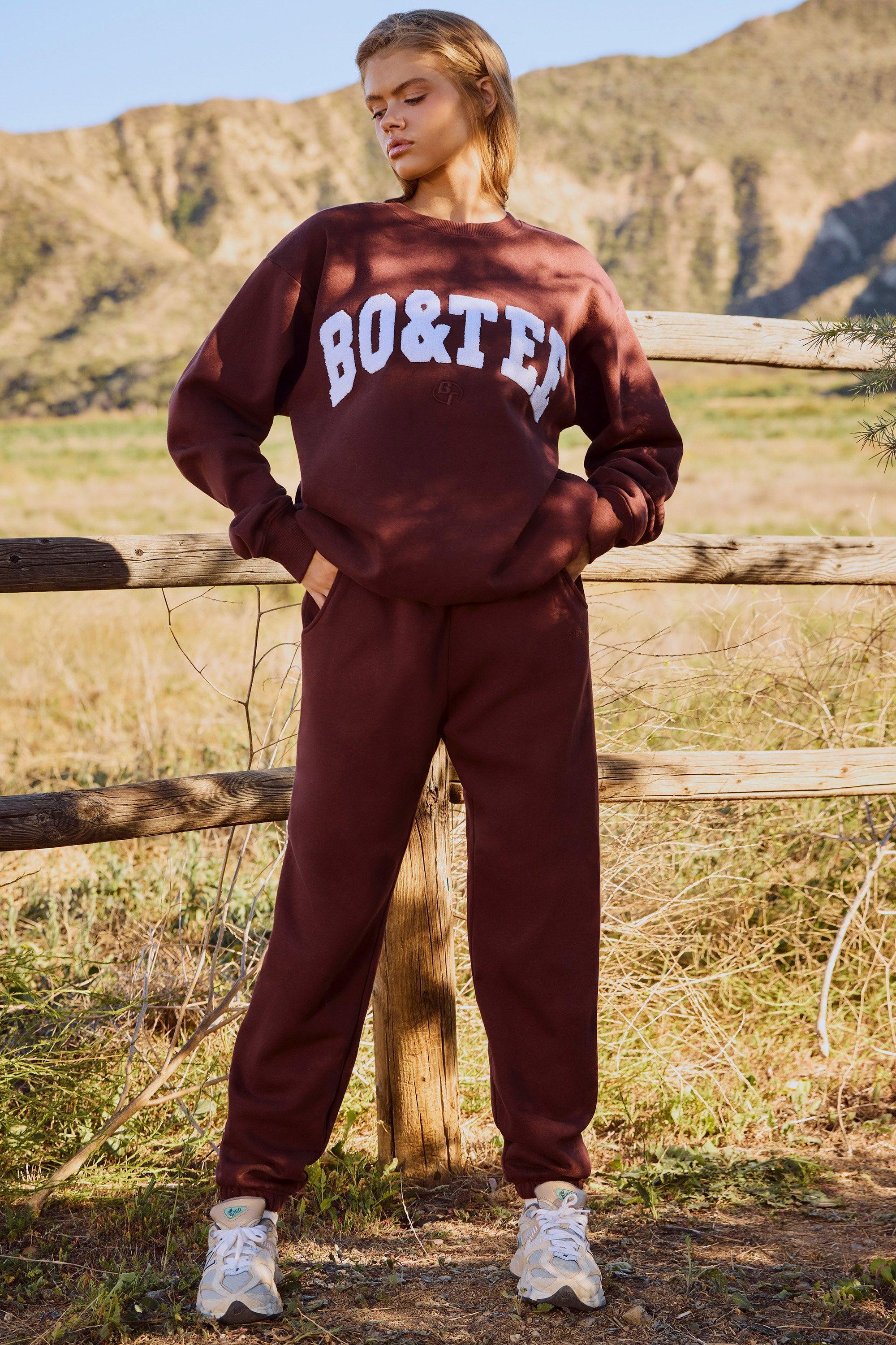 Mid-Rise Joggers in Mahogany Female Product Image