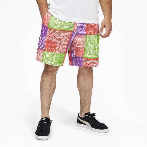 PUMA Mens PUMA Paisley Shorts - Mens Multi/Orange Product Image