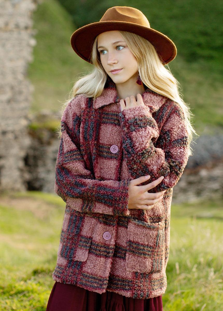 Gertrude Coat in Rose Plaid Product Image