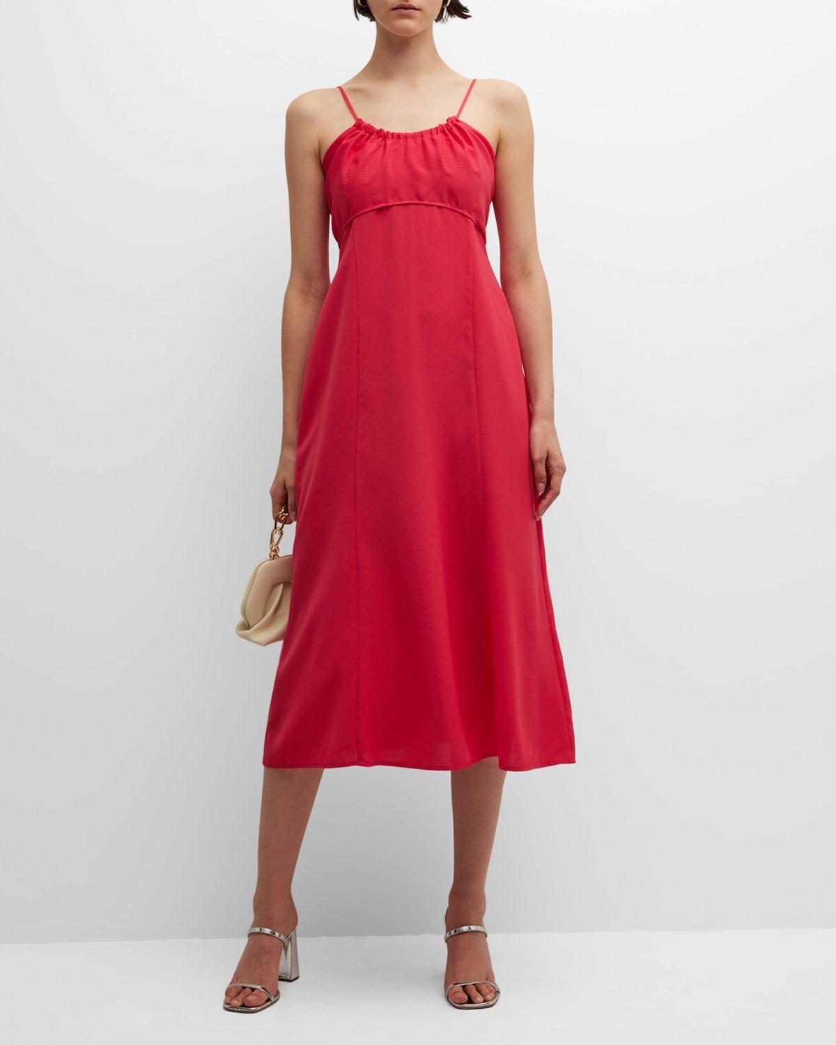 Womens Scoopneck Crepe Midi-Dress product image