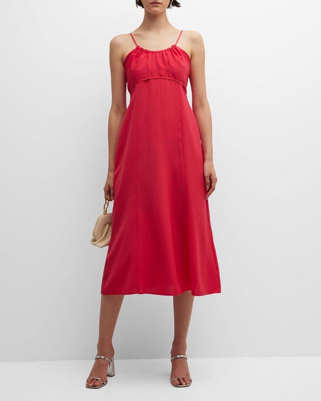 Womens Scoopneck Crepe Midi-Dress Product Image