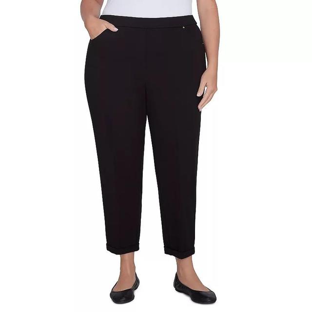 Plus Size Alfred Dunner Cuffed Ankle Ponte Pants, Womens Grey Product Image